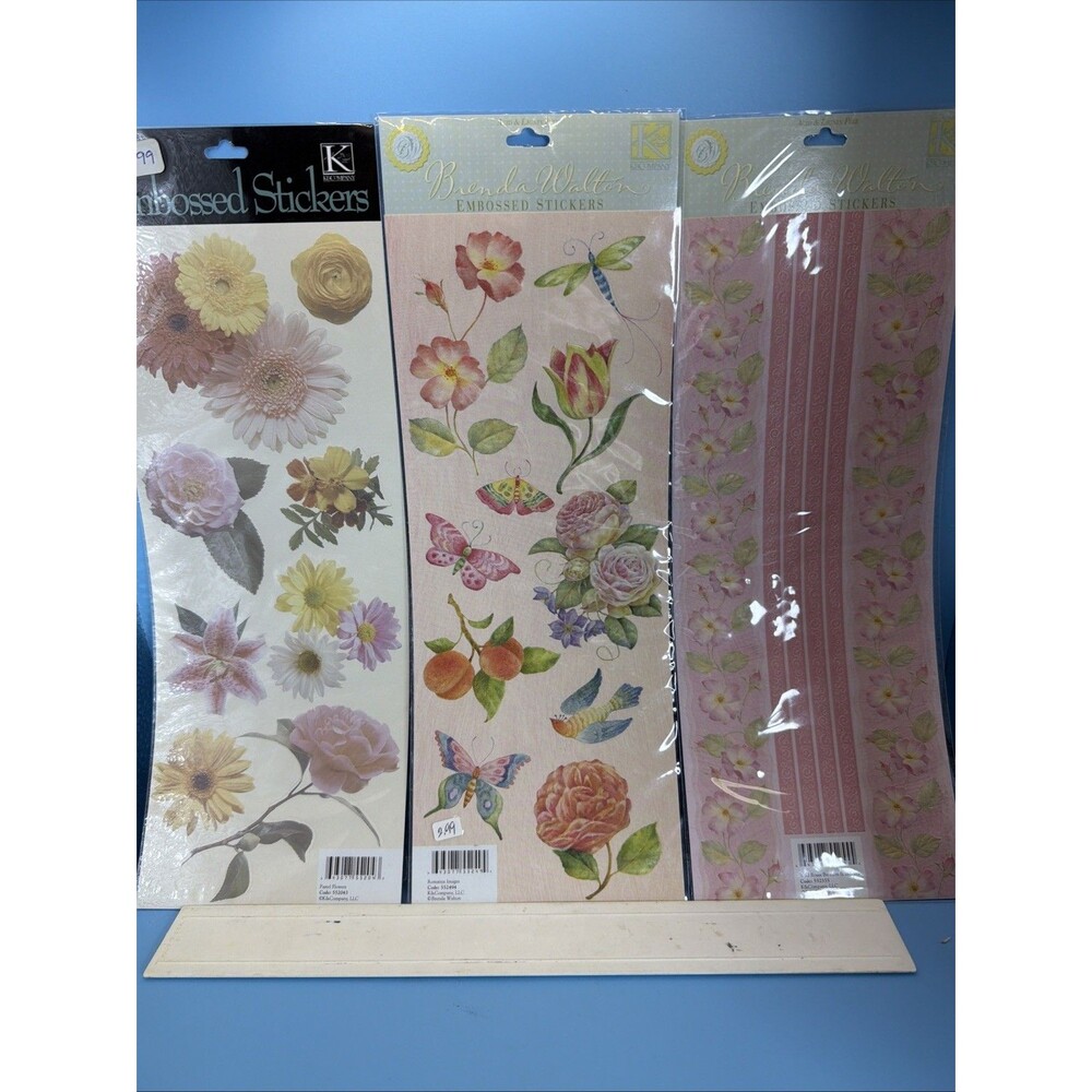 K&Company Embossed Stickers 3 Sheets Scrapbooking